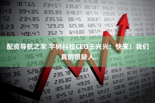 配资导航之家 宇树科技CEO王兴兴：快来！我们真的很缺人